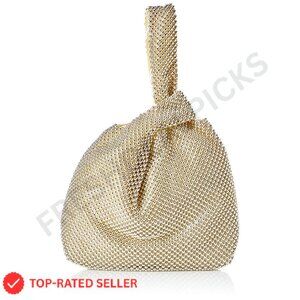 Mesh Evening Clutch Elegant Formal Bag Ring Handles Chic Wedding Accessory